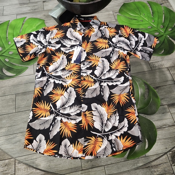 NWT ✅ SILVER STONE ⭐️ Casual Leaf Button Down Shirt - Picture 4 of 9